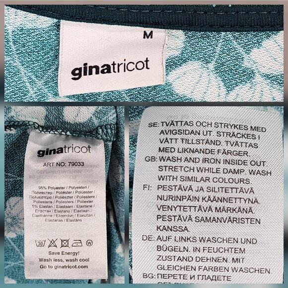 Gina Tricot Dress sz‎ M Women A Line Floral Green Faux Wrap Ruffle Hem Fairy - Picture 3 of 10